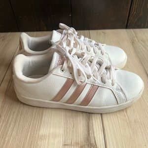 Adidas white and pink cloudfoam sneakers. Size 7.5